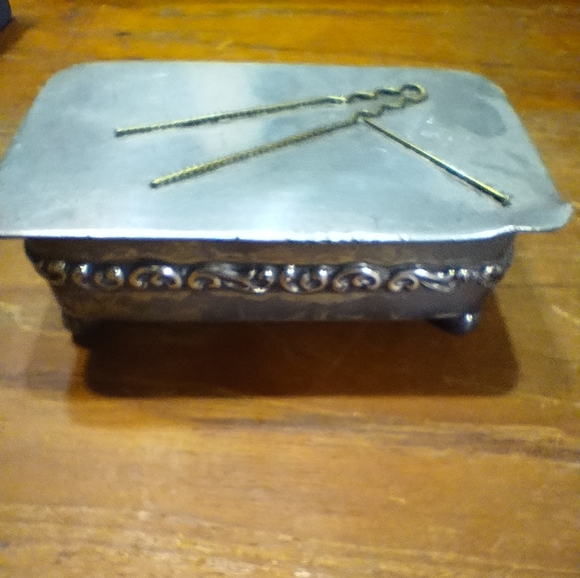Vintage Simpson, Hall & Miller Co. Quadruple Silver Plated Pin Box, Trin… - Picture 2 of 10